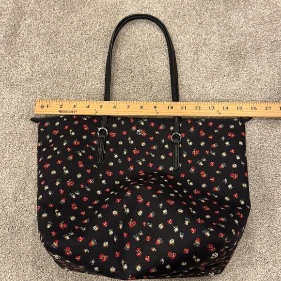 Lauren Ralph Lauren Black Floral Nylon Medium Keaton Tote EUC - Picture 11 of 12